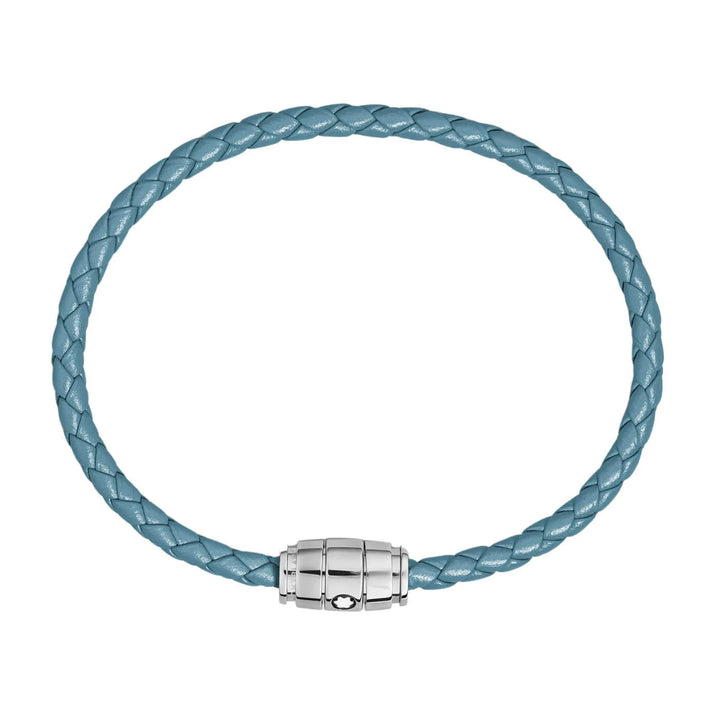Montblanc 3-rings stålarmband och Meisterstück Blue Fumè läder storlek S 13429360