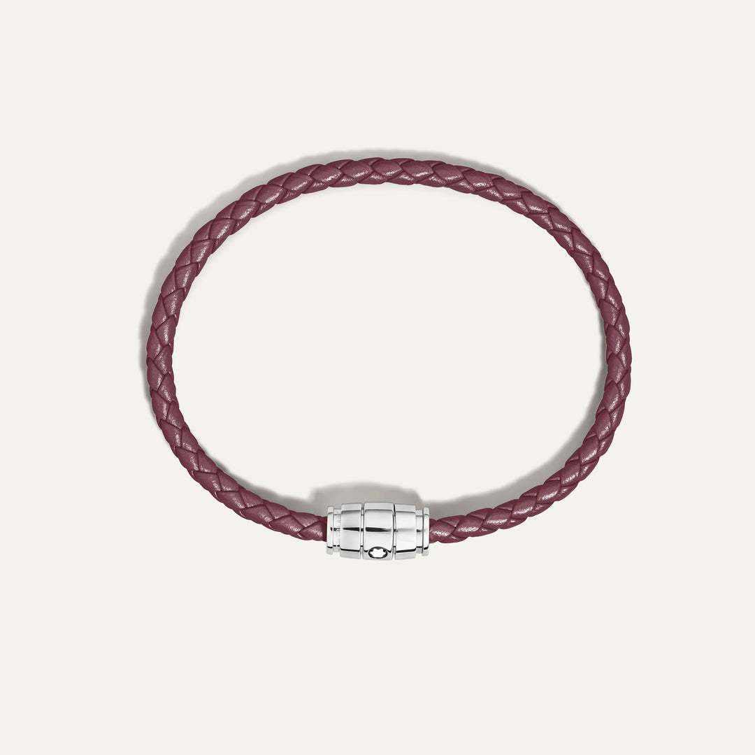 Montblanc 3-rings armband av stål och läder Meisterstück Cassis storlek M 13431363