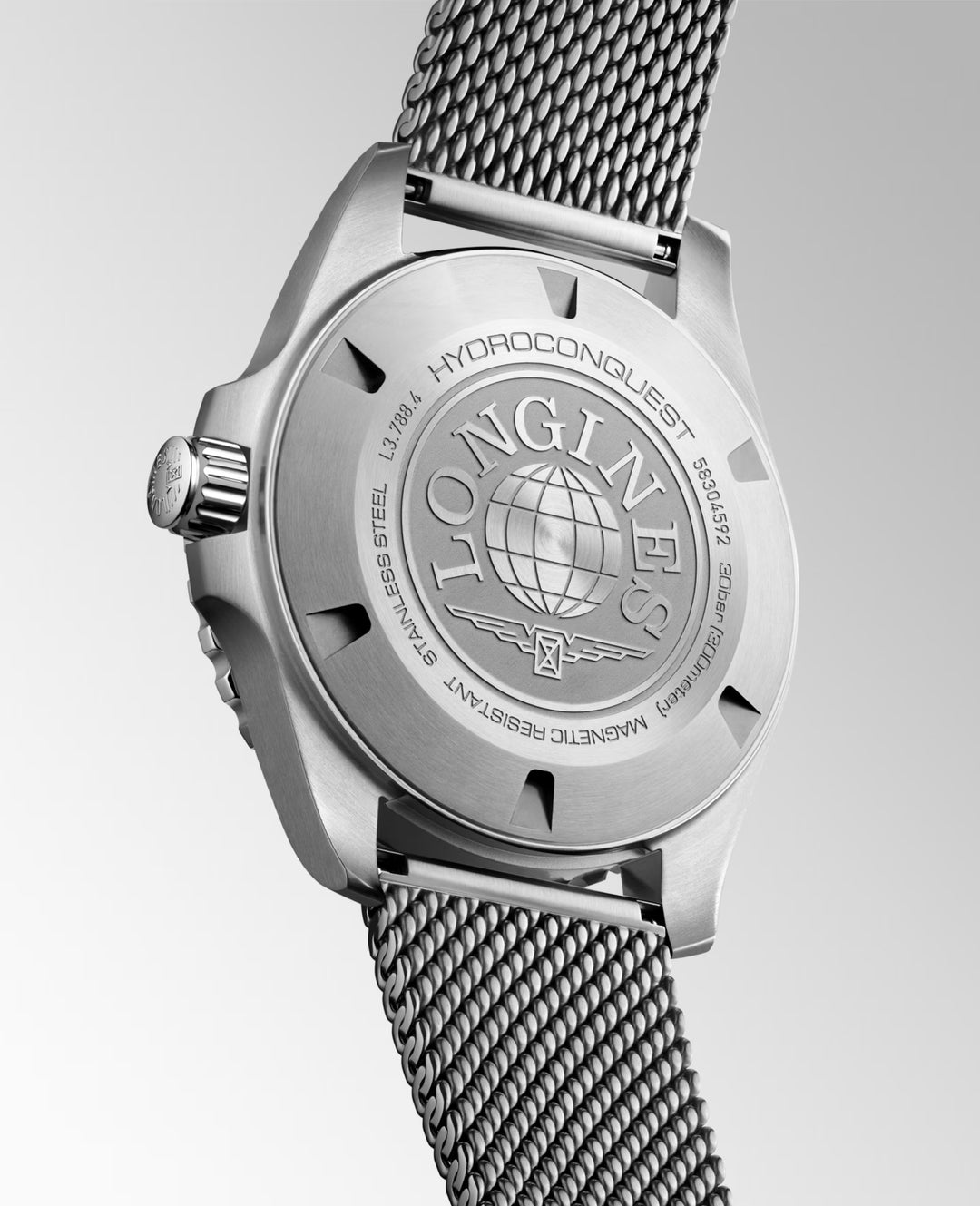 Longines Hydroconquest 42mm sort automatisk stålur L3.788.4.70.6