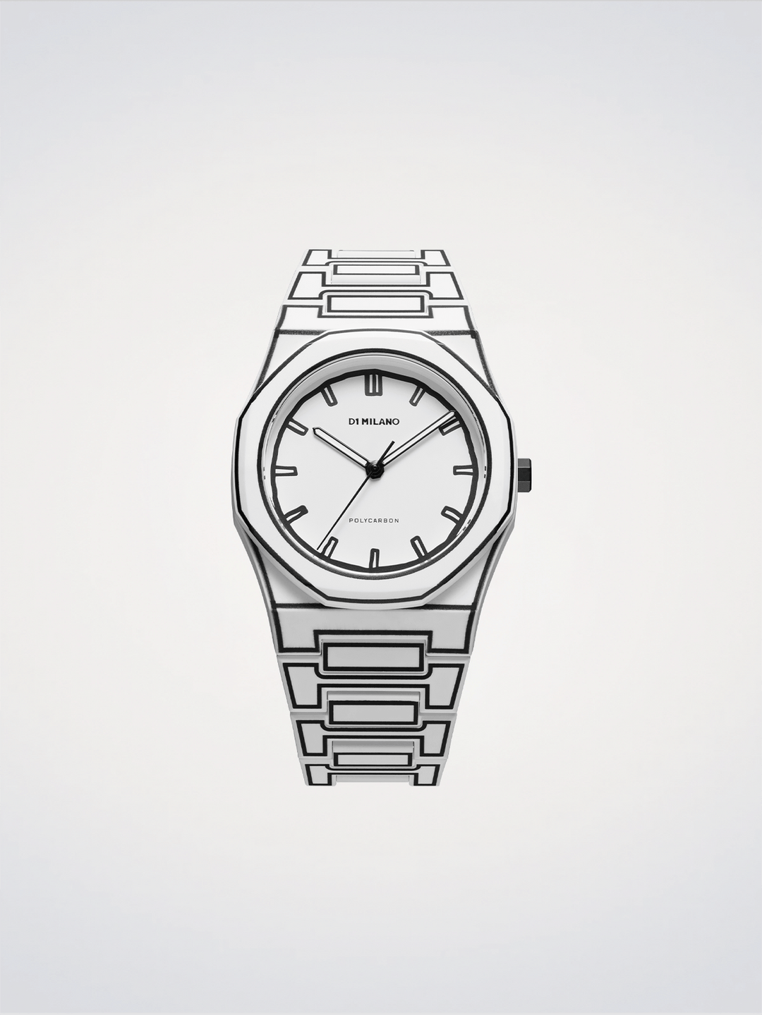 D1 Milano White Sketch Polycarbon 40.5mm D1-PCBJ34