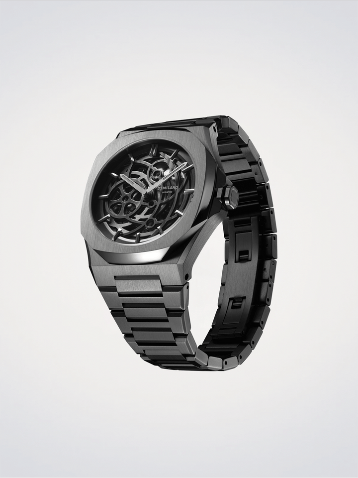D1 Milano Gun Metal Skelet 41,5 mm D1-SKBJ11