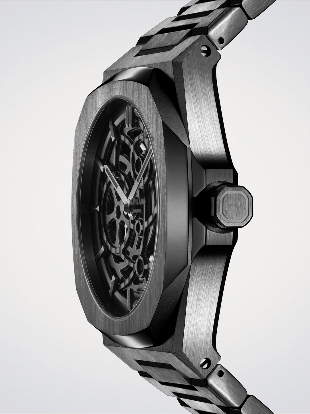 D1 Milano Gun Metal Skelet 41,5 mm D1-SKBJ11