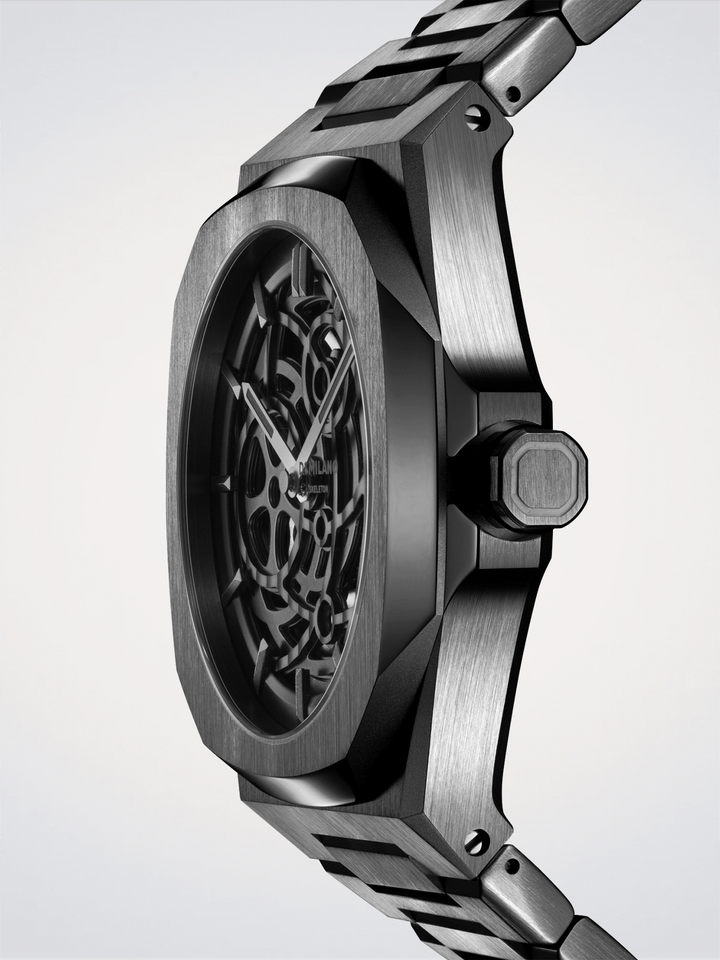D1 Milano Gun Metal Skelet 41,5 mm D1-SKBJ11
