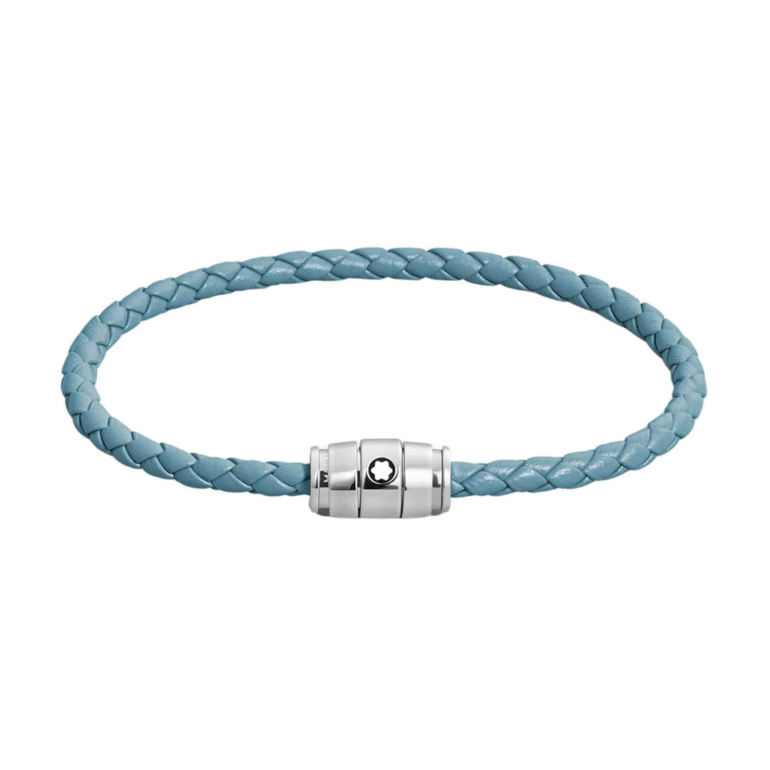 Montblanc 3-rings stålarmband och Meisterstück Blue Fumè läder storlek S 13429360