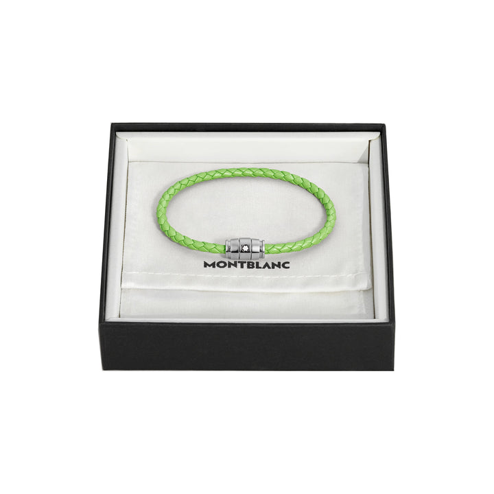Montblanc 3-ring steel and Meisterstück Lime leather bracelet size S 13429260