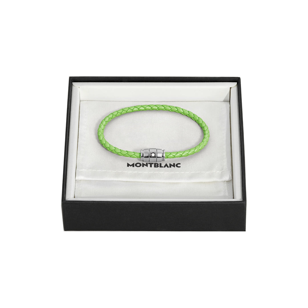Montblanc 3-ring stål och Meisterstück Lime läderarmband storlek M 13429263