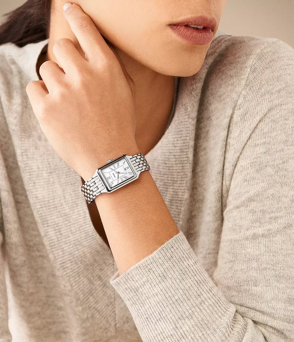 Fossil ur Raquel 23mm sølv quartz stål ES5221