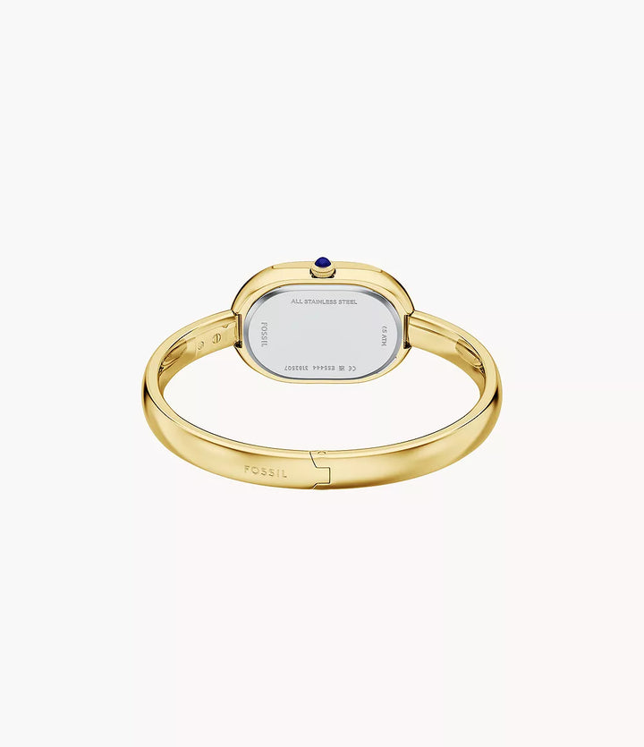 Fossil ur Sloan 25 mm perlemor kvartsstål PVD gul guld finish ES5444
