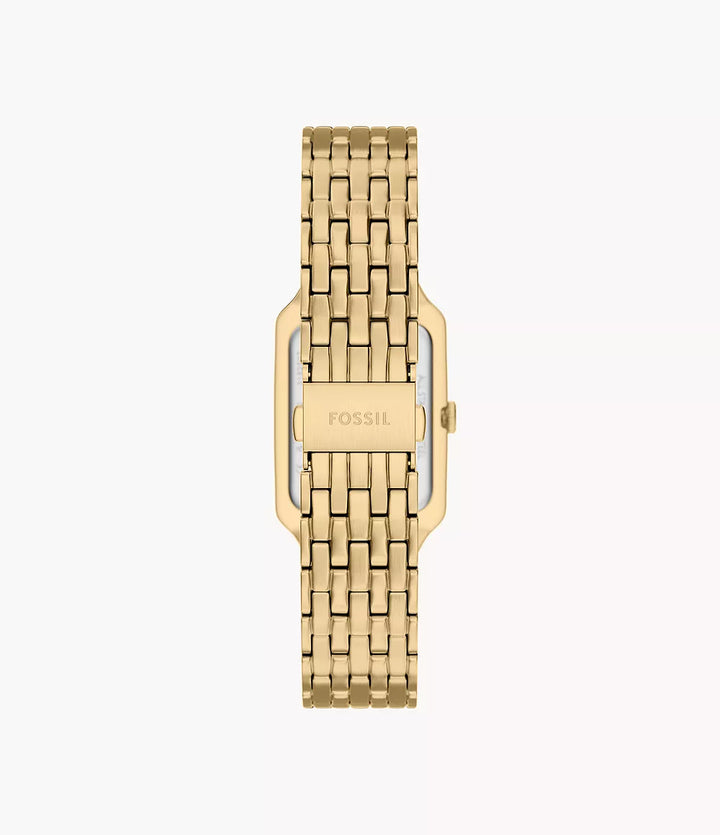 Fossil ur Raquel 23mm grøn kvartsstål gul guld PVD finish ES5452