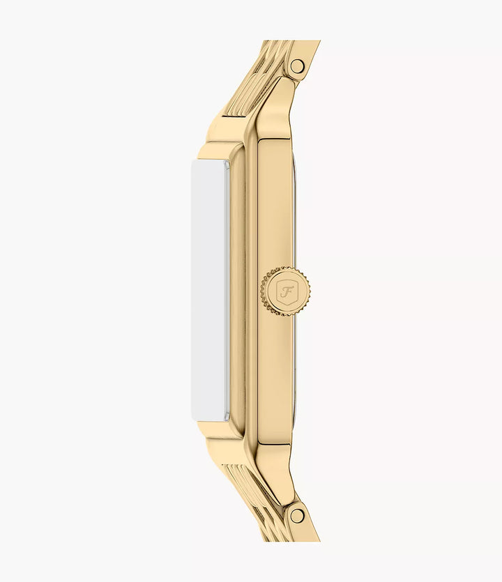 Fossil ur Raquel 23mm grøn kvartsstål gul guld PVD finish ES5452