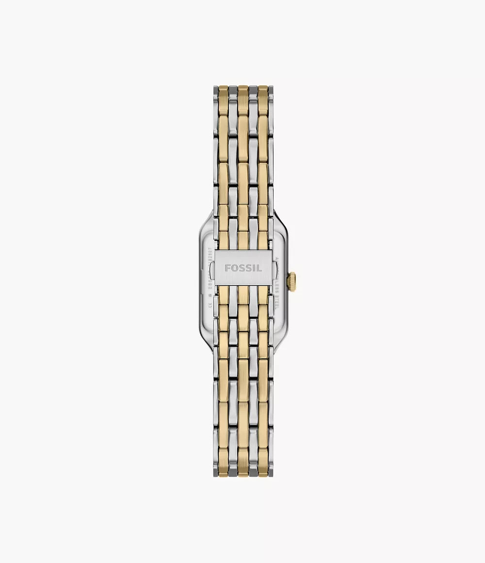 Fossil ur Raquel mini 18mm sølv kvartsstål PVD gul guld finish ES5468