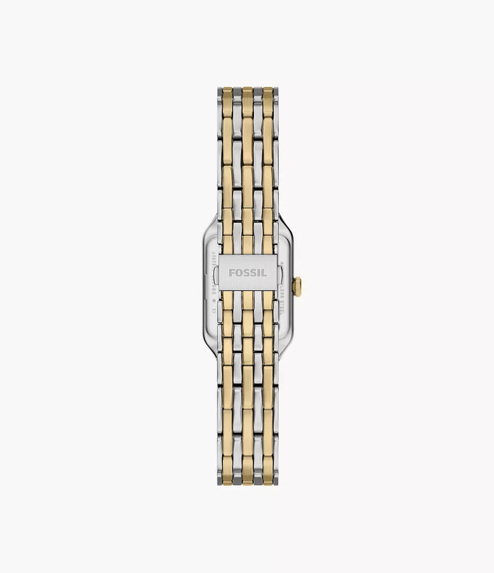 Fossil ur Raquel mini 18mm sølv kvartsstål PVD gul guld finish ES5468