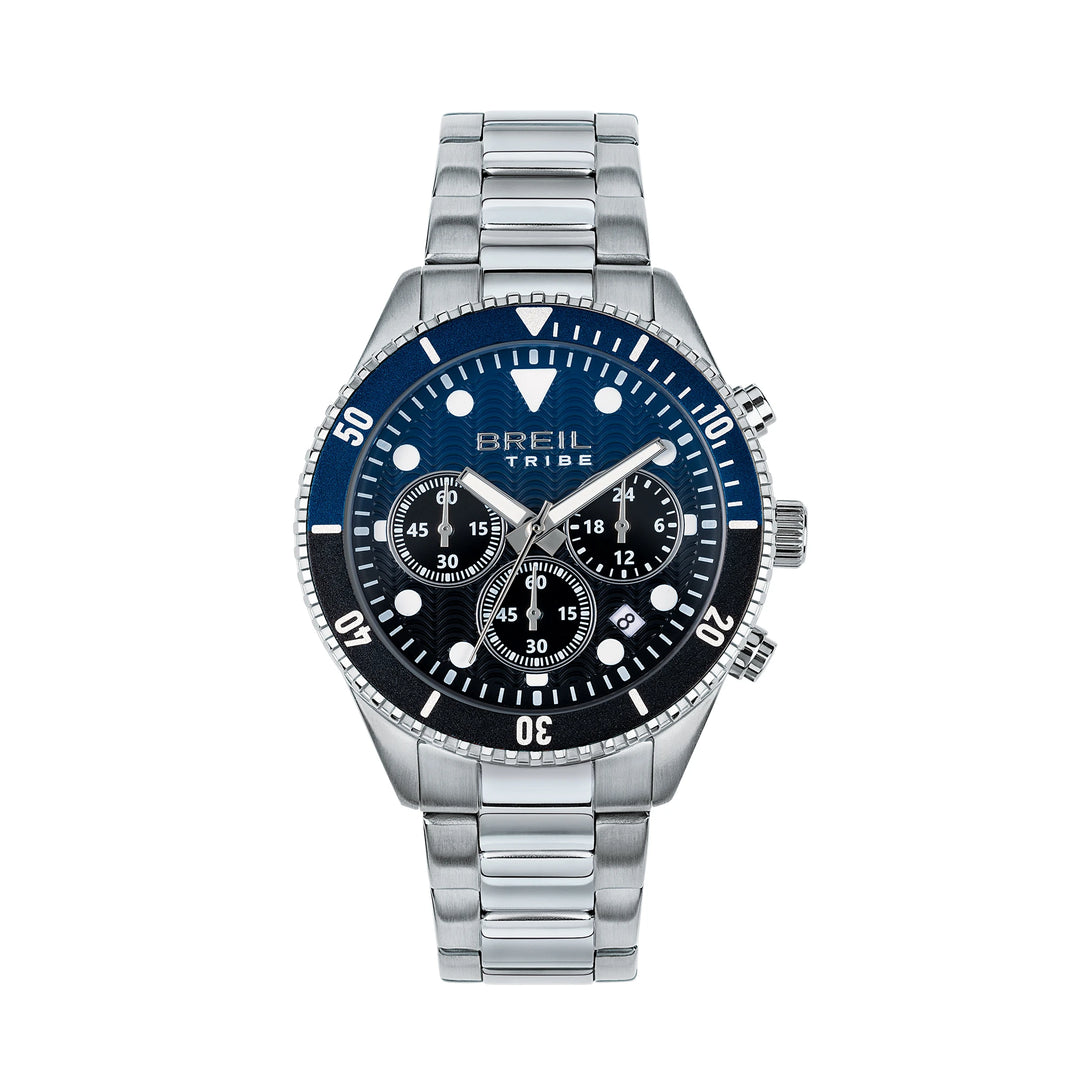 Breil OverHand Chrono 41mm Watch Blue Quartz Steel Ew0764