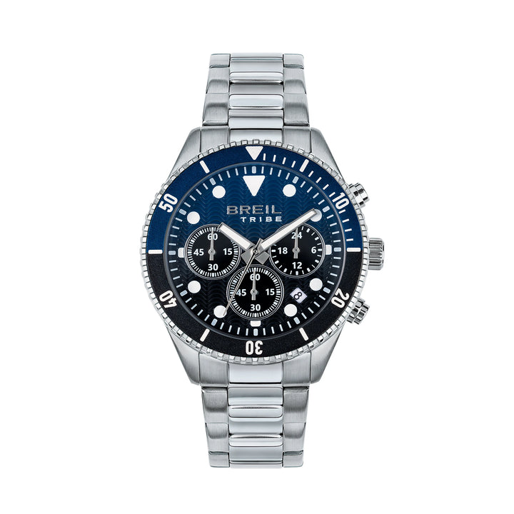 Breil Overhand Chrono 41mm Watch Blue Quartz Steel EW0764