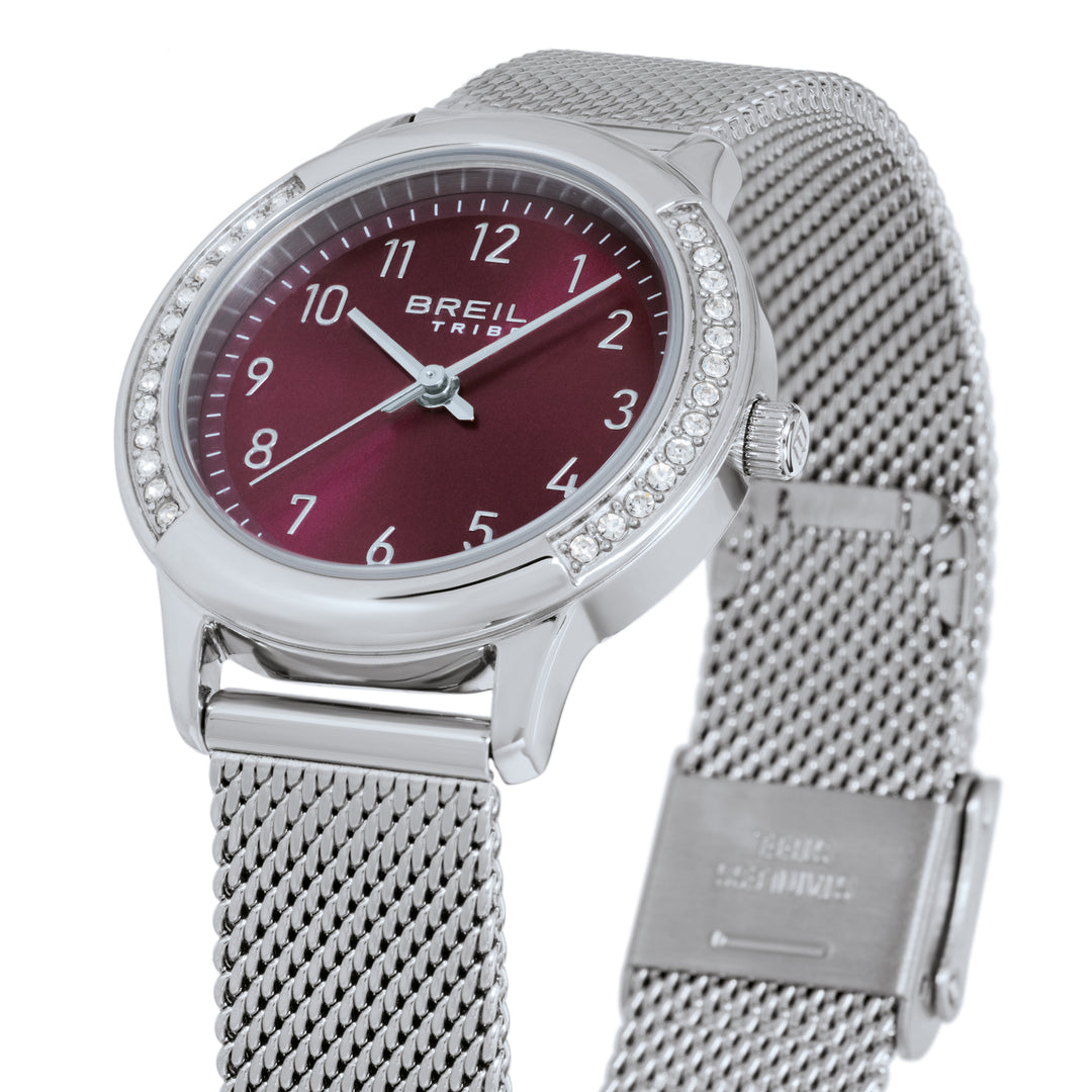 Breil Eye To Eye ur 30mm bordeaux quartz stål EW0804