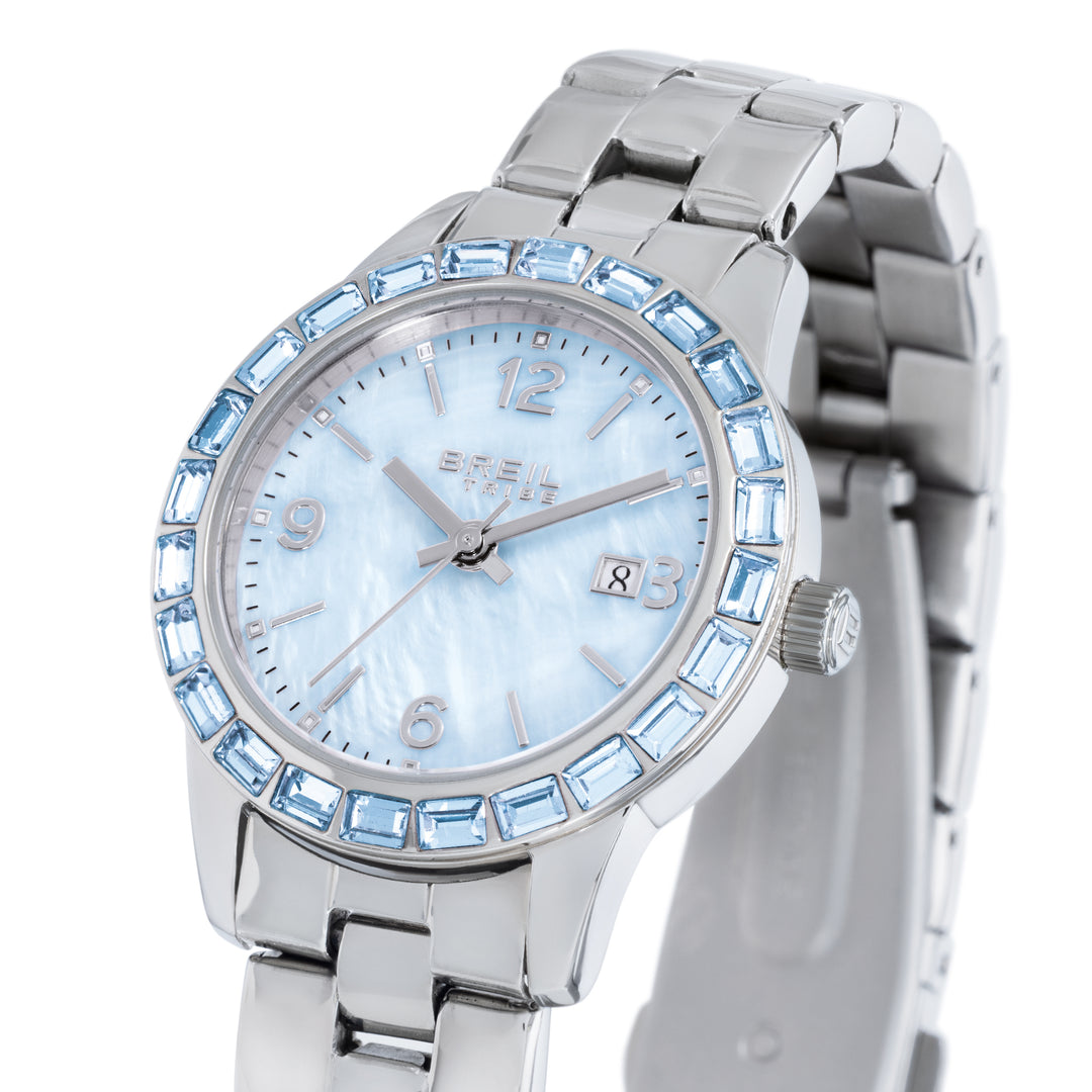 Breil ur Glow And Go 30mm perlemor blåt kvartsstål EW0823