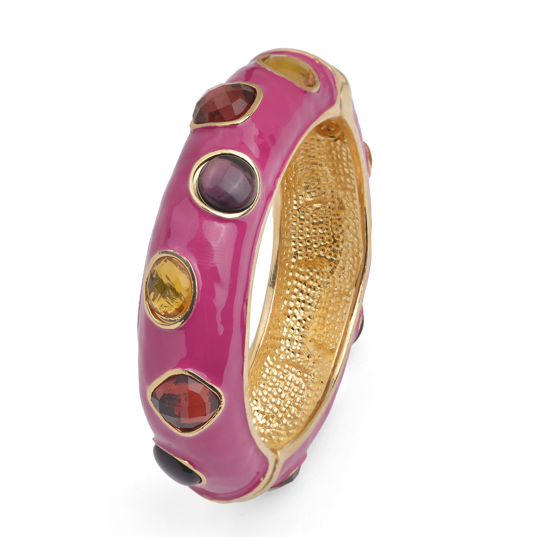 Federica Rossi Bangle Bracelet Ibiza Bronze Bronze PVD Gold Gul Gold 18kt emalje og kvarts fr.br.02