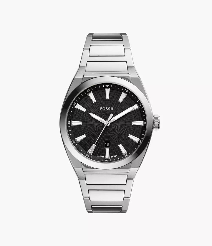 Fossil Everett ur 42mm sort kvartsstål FS5821