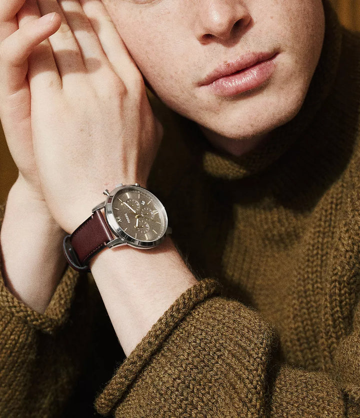 Fossil ur Neutra Chrono 44mm gråt kvartsstål FS6129