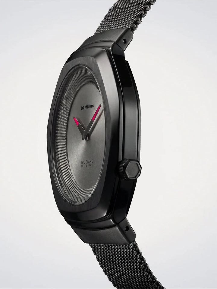 D1 Milano Uhr Limited Edition Giugiaro Design 40 mm grauer Quarzstahl D1-IDBJ01