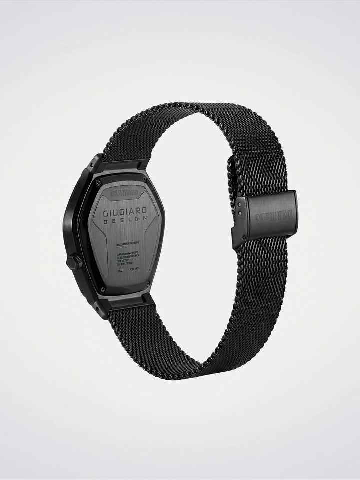 D1 Milano Uhr Limited Edition Giugiaro Design 40 mm grauer Quarzstahl D1-IDBJ01