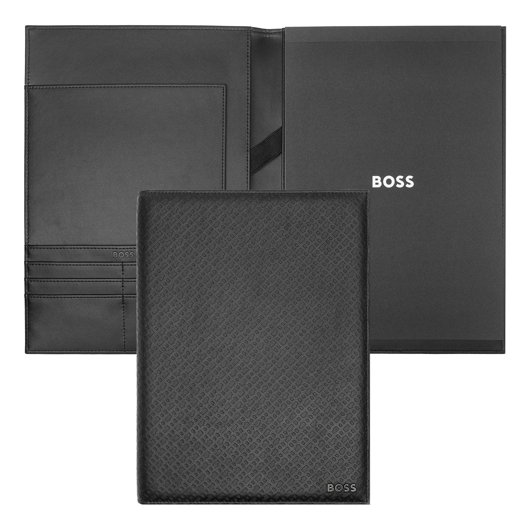 Hugo Boss A4 Monogramm-Ordner Schwarz HDF412A