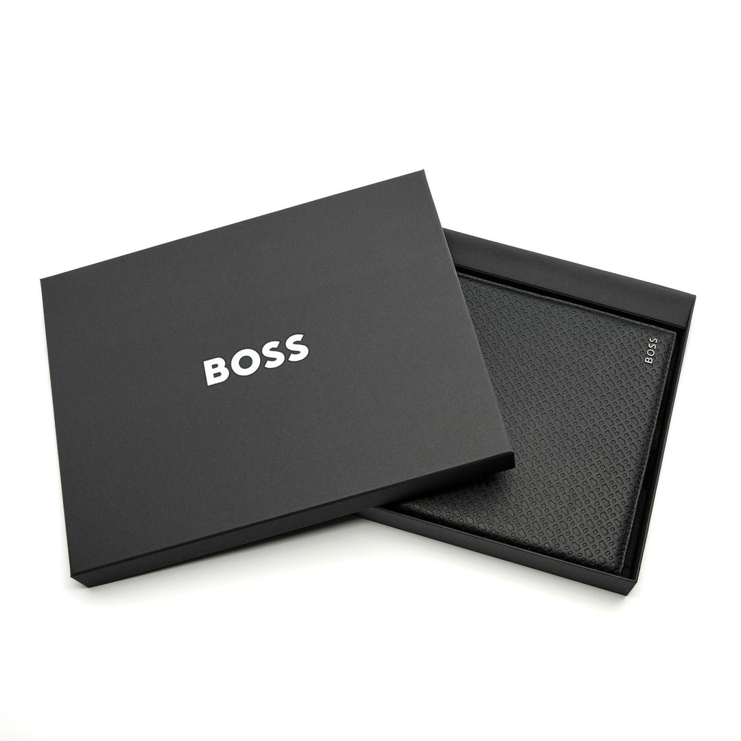 Hugo Boss A4 Monogramm-Ordner Schwarz HDF412A
