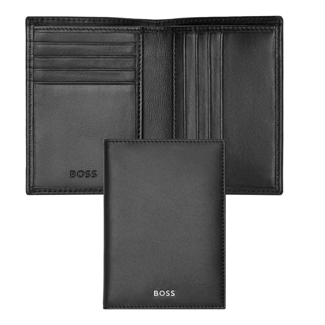 Hugo Boss Classic Smooth Klappkartenhalter Schwarz HLE403A