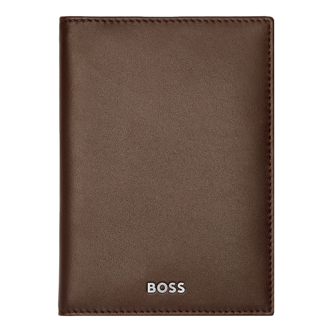 Hugo Boss Classic Smooth Brown Klappkartenhalter HLE403Y