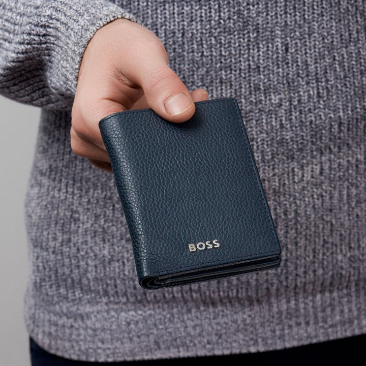 Hugo Boss Classic Folding Card Holder Grained Navy HLE416N