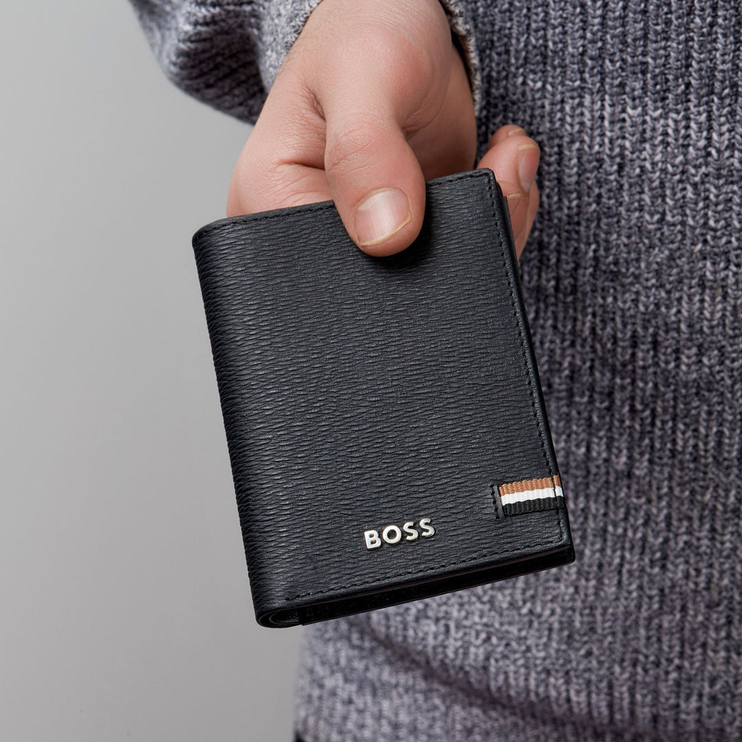 Hugo Boss Klappkartenhalter Iconic Schwarz HLE421A