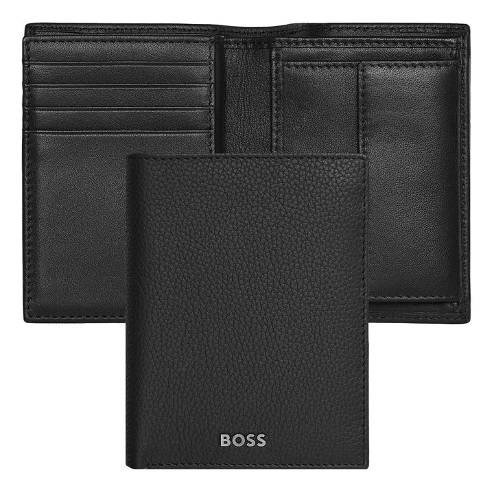 Hugo Boss Kortholder med klap og pengelomme Classic Grained Black HLG416A