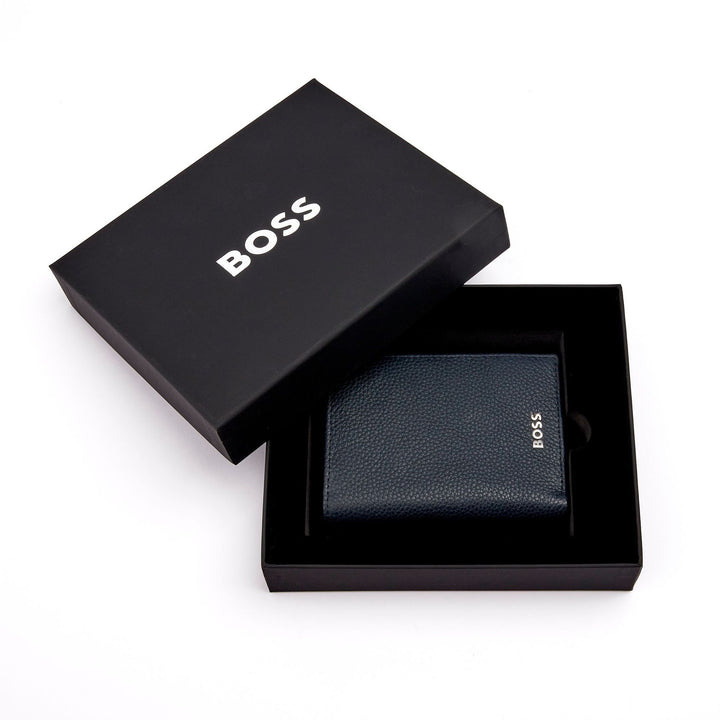 Hugo Boss kortholder med klap og pengelomme Classic Grained Navy HLG416N