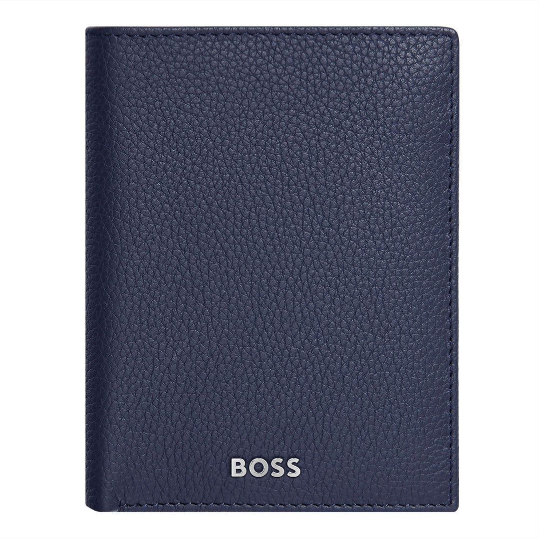 Hugo Boss kortholder med klap og pengelomme Classic Grained Navy HLG416N