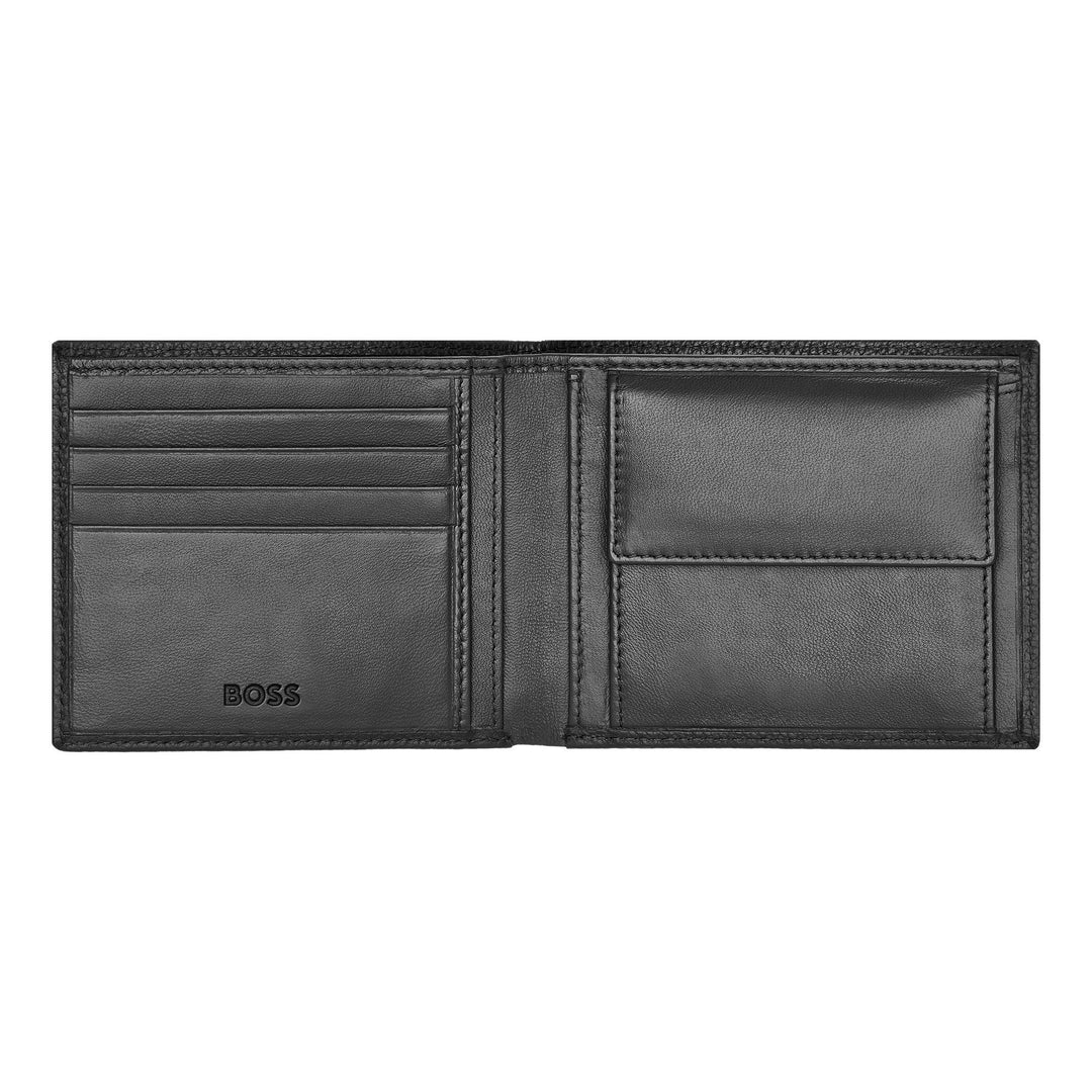 Hugo Boss klassische granulierte schwarze Geldbörse HLM416A