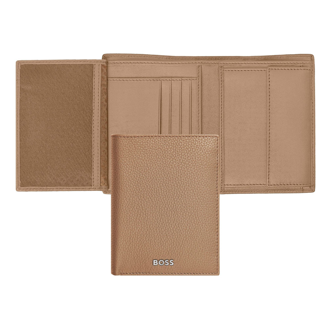 Hugo Boss Vertical wallet with flap Classic Granulated Camel HLO416X
