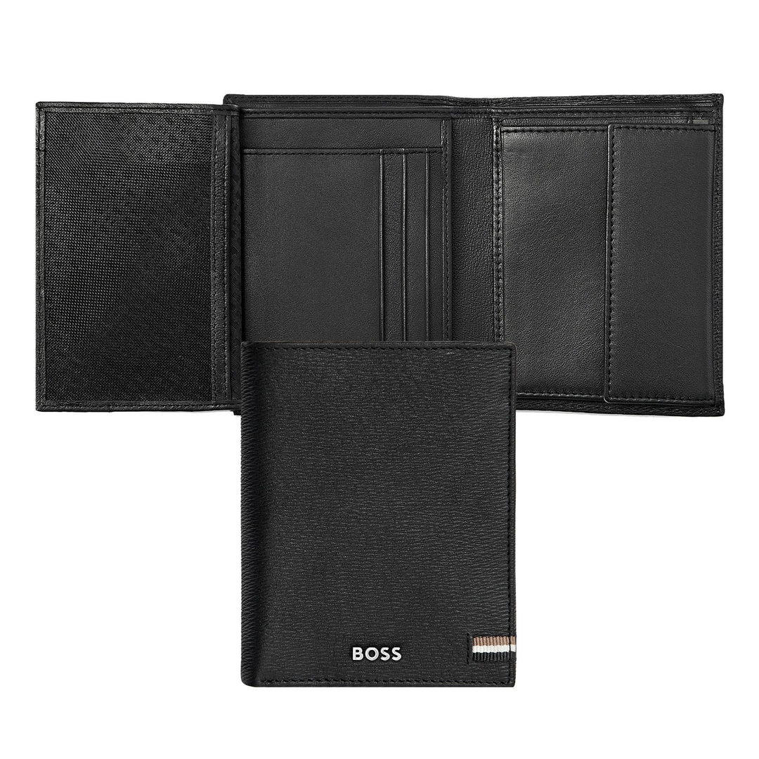 Hugo Boss Vertikale Geldbörse mit Klappe Iconic Black HLO421A
