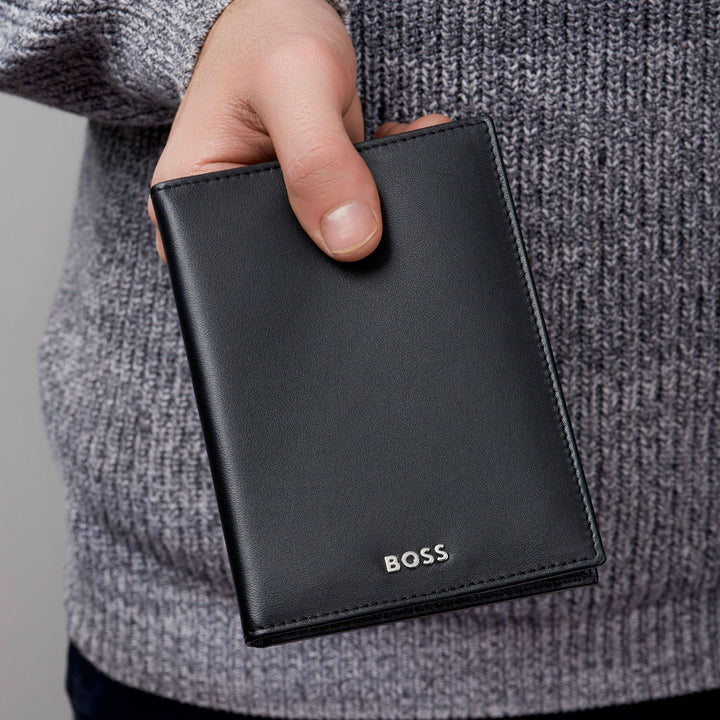 Hugo Boss Classic Smooth Black Reisepasshülle HLP403A