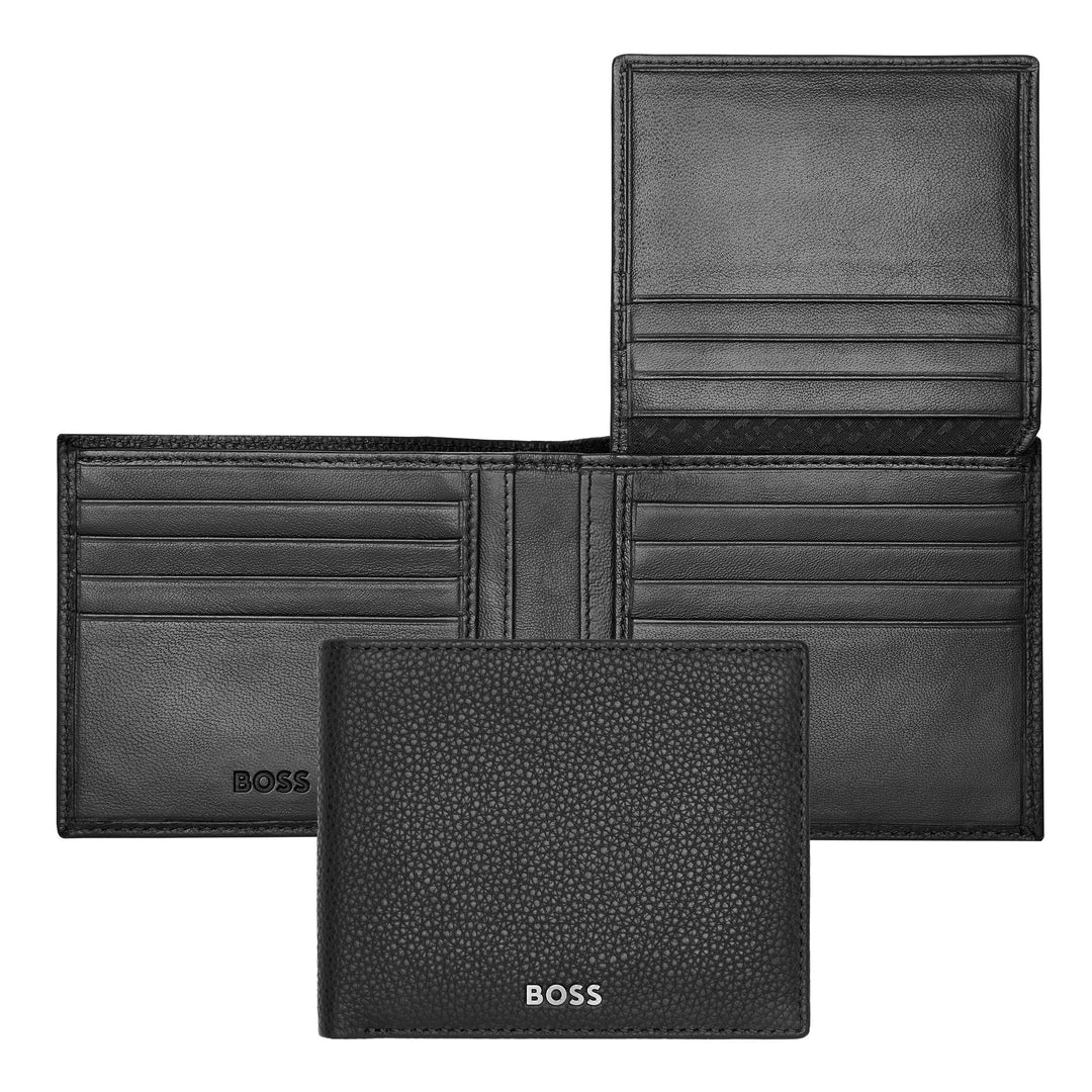 Hugo boss wallet with classic black grain granule hry416a