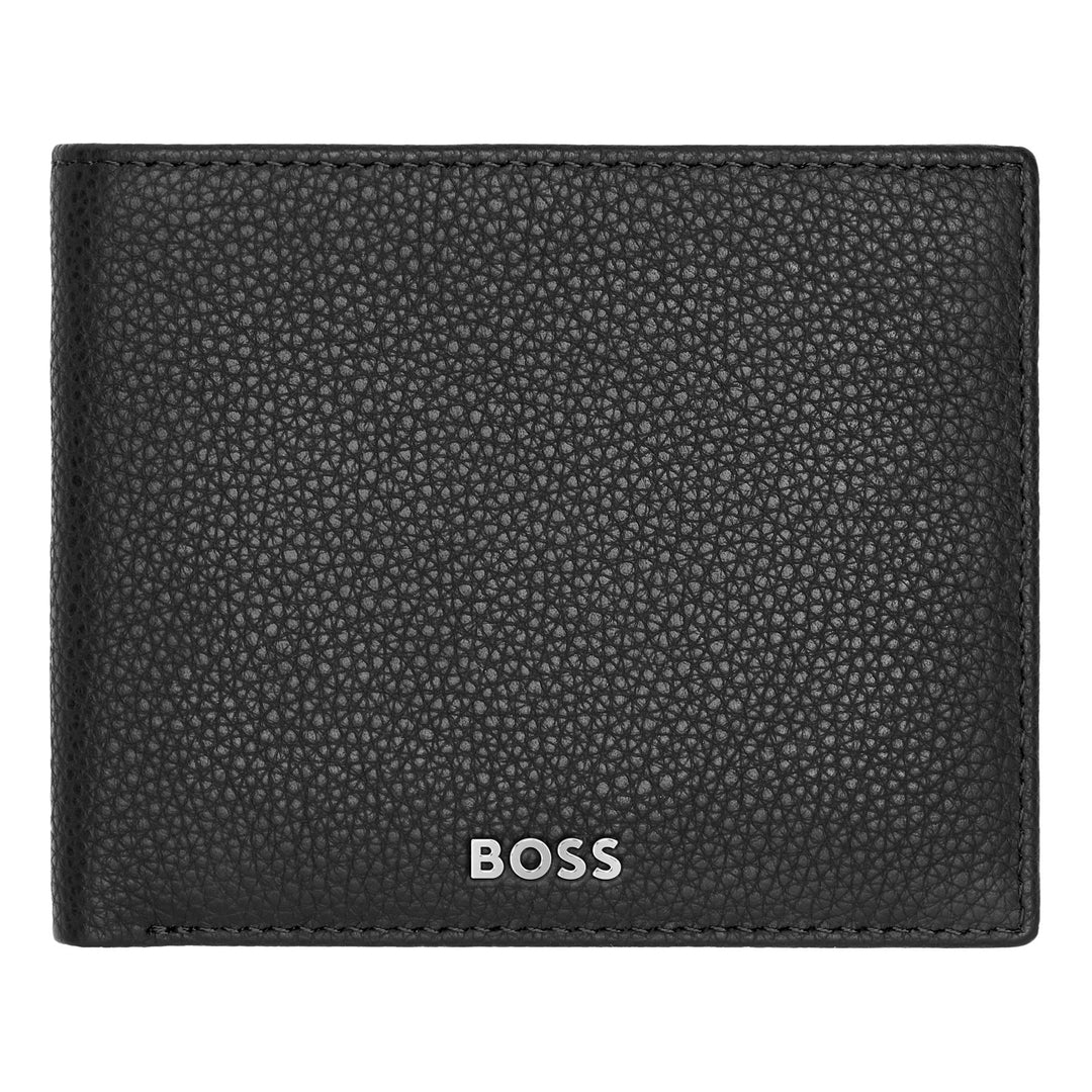 Hugo Boss -tegnebog med klassisk sort korngranule HRY416A