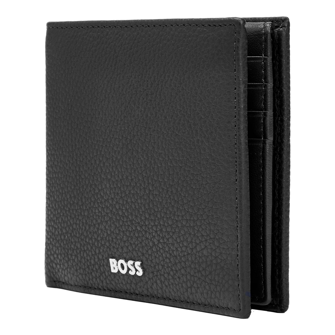 Hugo Boss -tegnebog med klassisk sort korngranule HRY416A