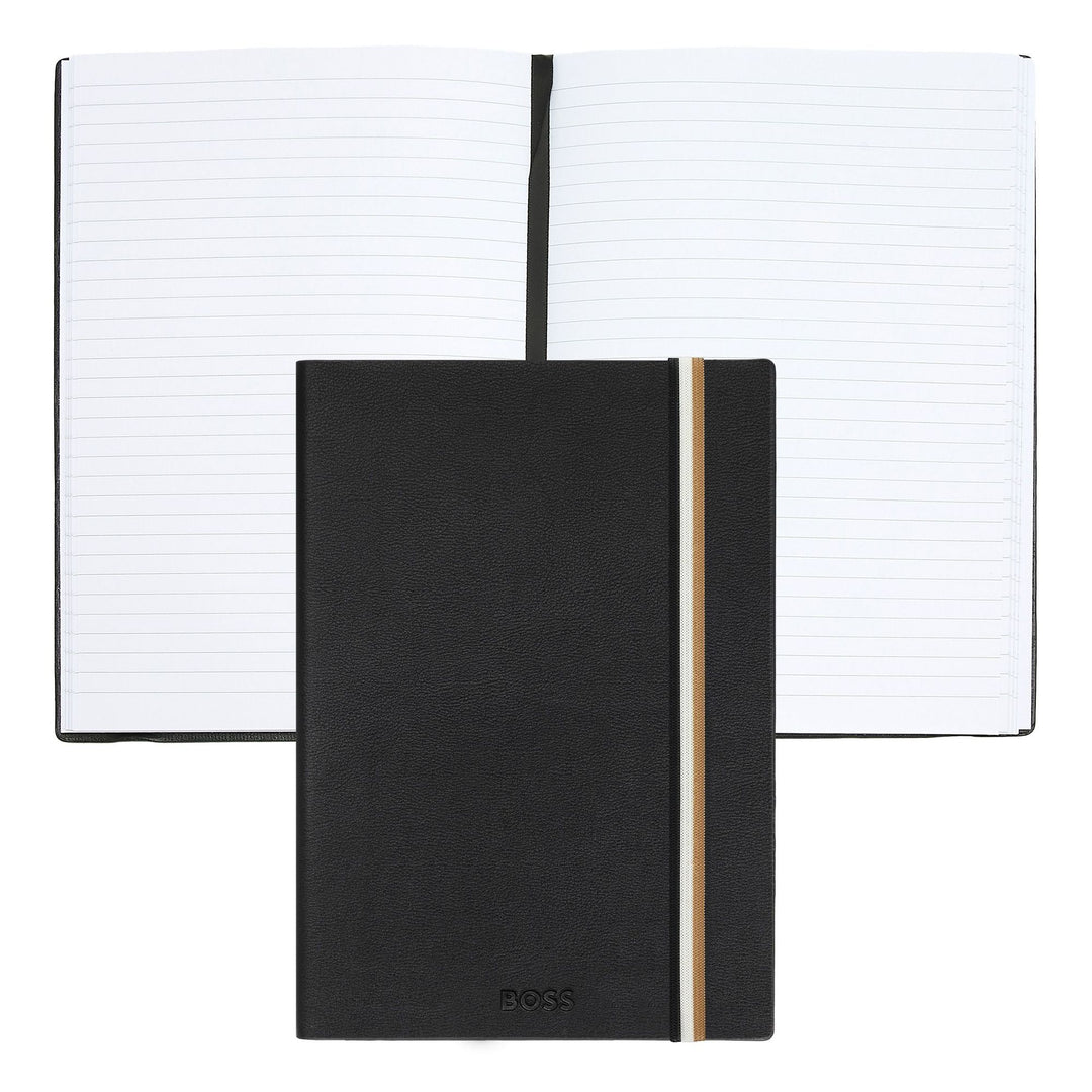 Hugo Boss A5 Iconic Black Lineed Notebook HNH321AL
