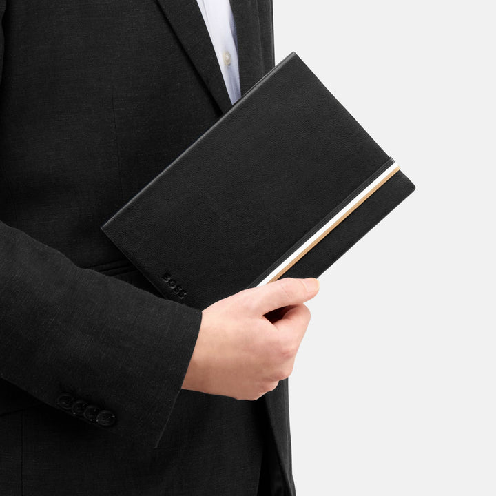 Hugo Boss A5 Iconic Black Lineed Notebook HNH321AL