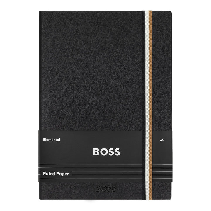 Hugo Boss A5 Iconic Black Lineed Notebook HNH321AL