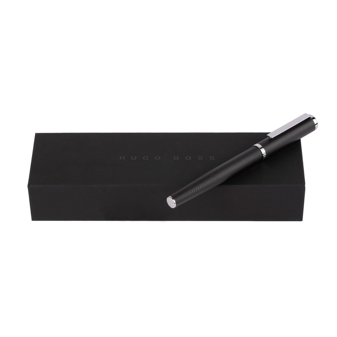 Hugo Boss Formation Herringbone Chrome Fountain Pen HSI1062B