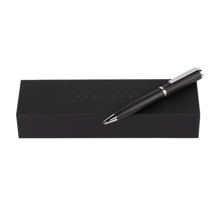 Hugo Boss Formation Herringbone Chrome Ballpoint Pen HSI1064B