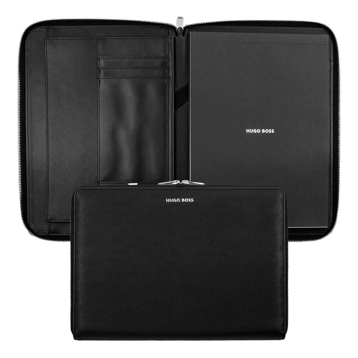 Hugo boss conference folder with a4 hinge pure iconic black hta410a