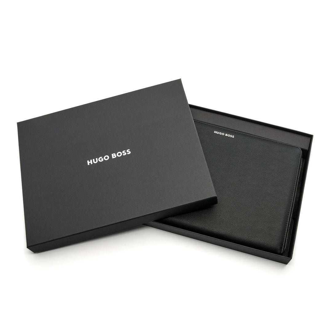 Hugo boss conference folder with a4 hinge pure iconic black hta410a