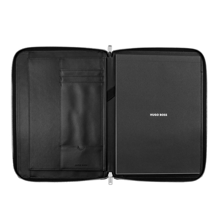 Hugo boss conference folder with a4 hinge pure iconic black hta410a