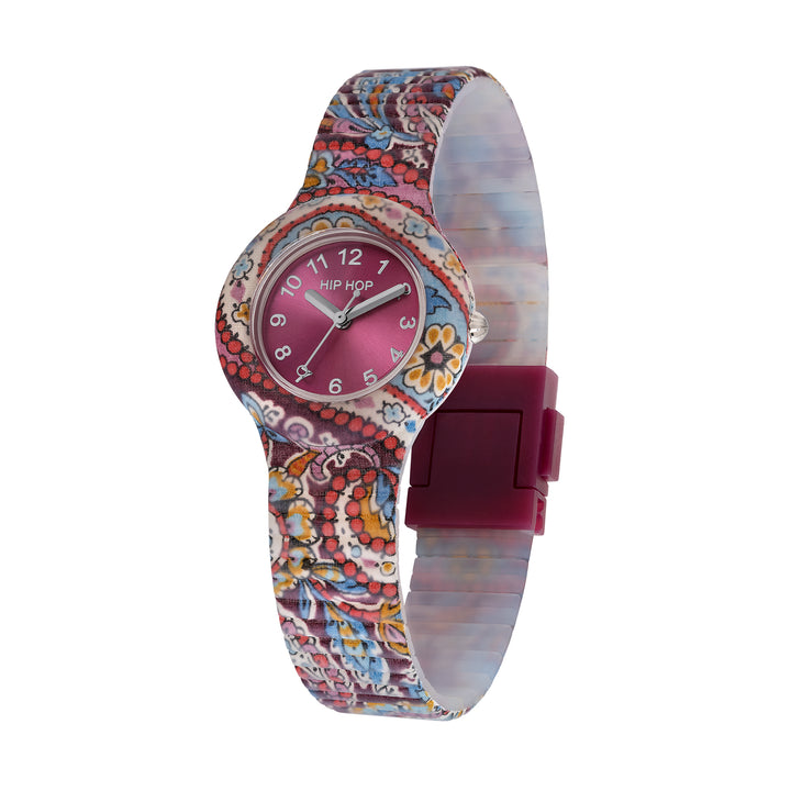 Hip Hop Bordeaux Clock Paisley Collection 32mm HWU1241